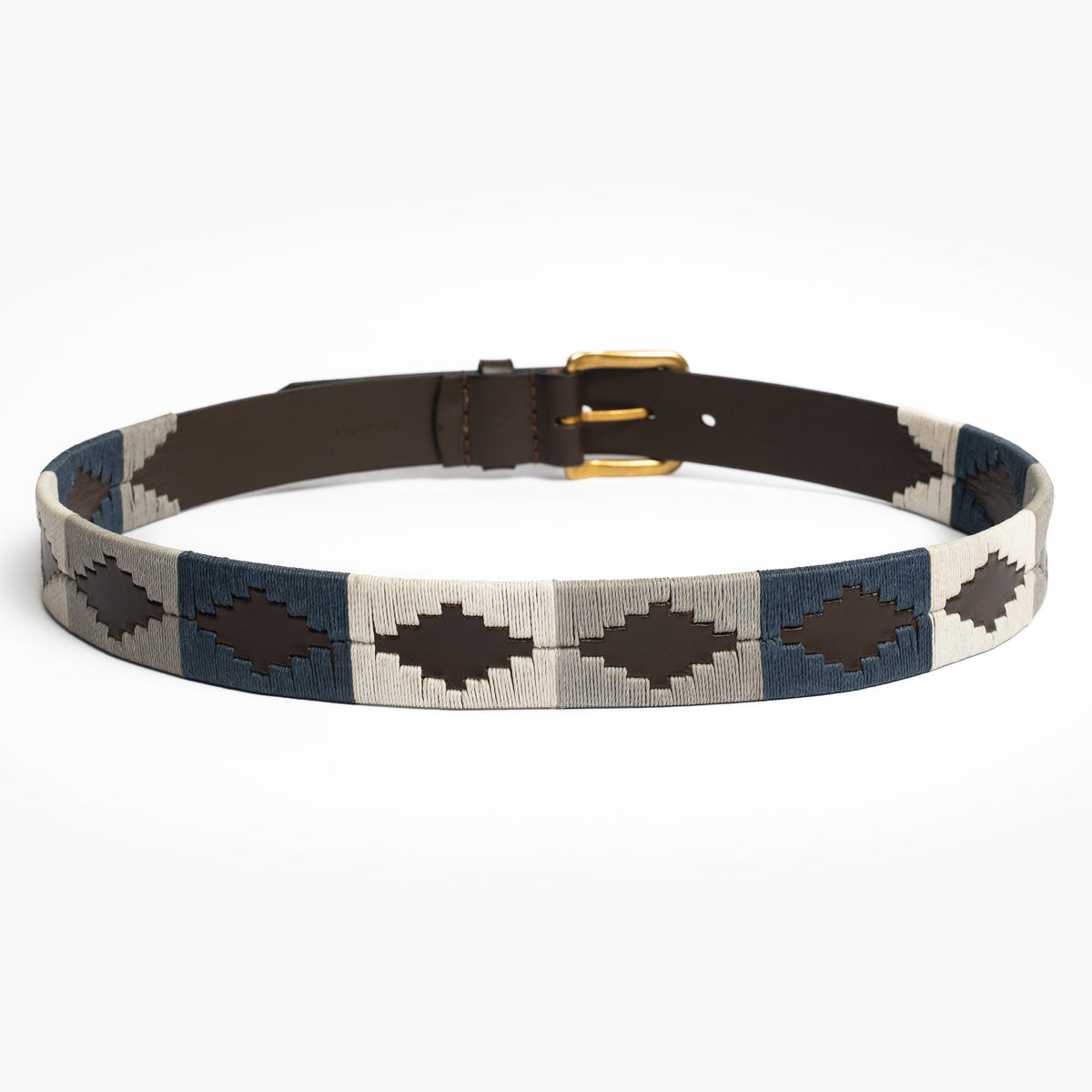 Marinblått och grått flätat polobälte från OneWear