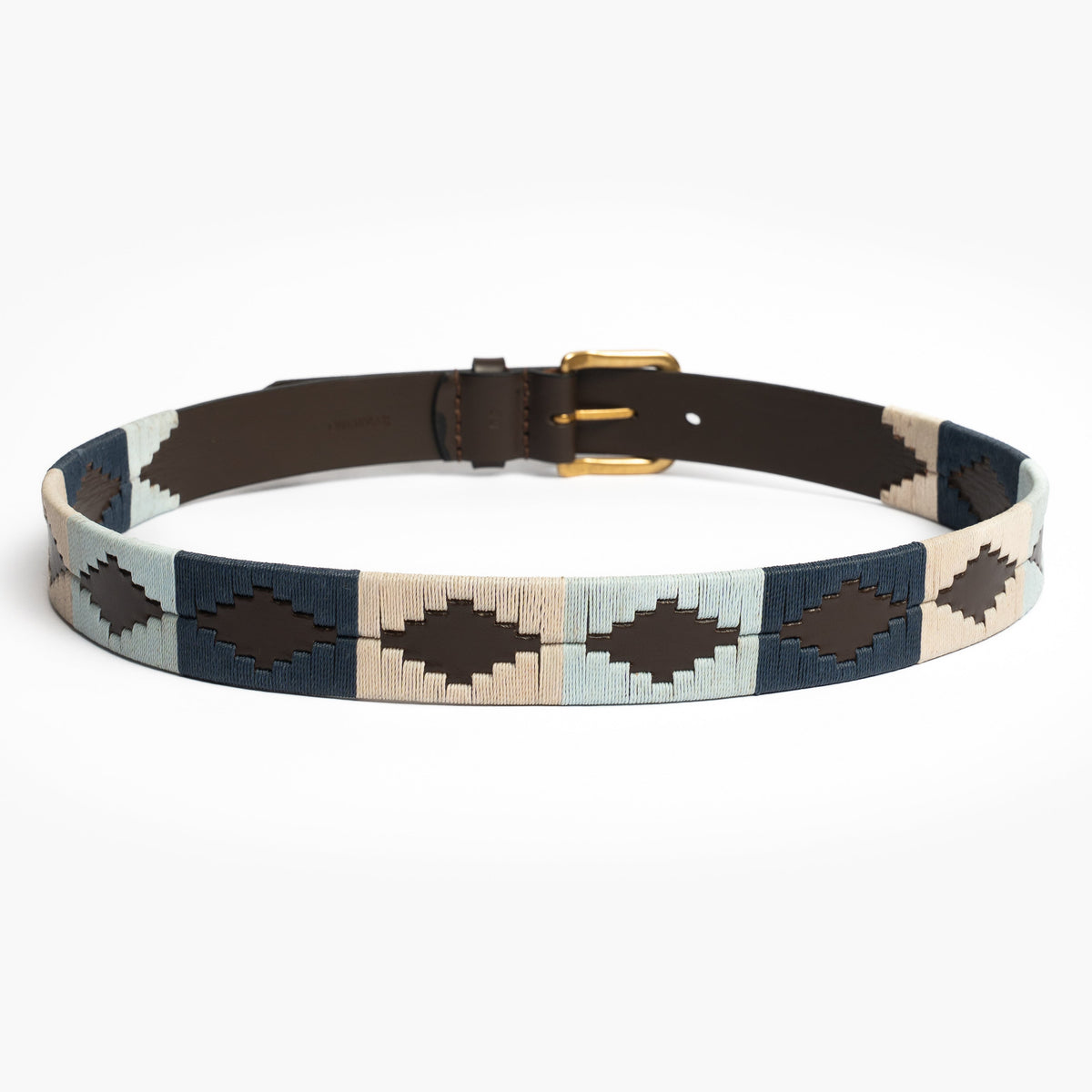 Ljusblått och beige flätat polobälte från OneWear