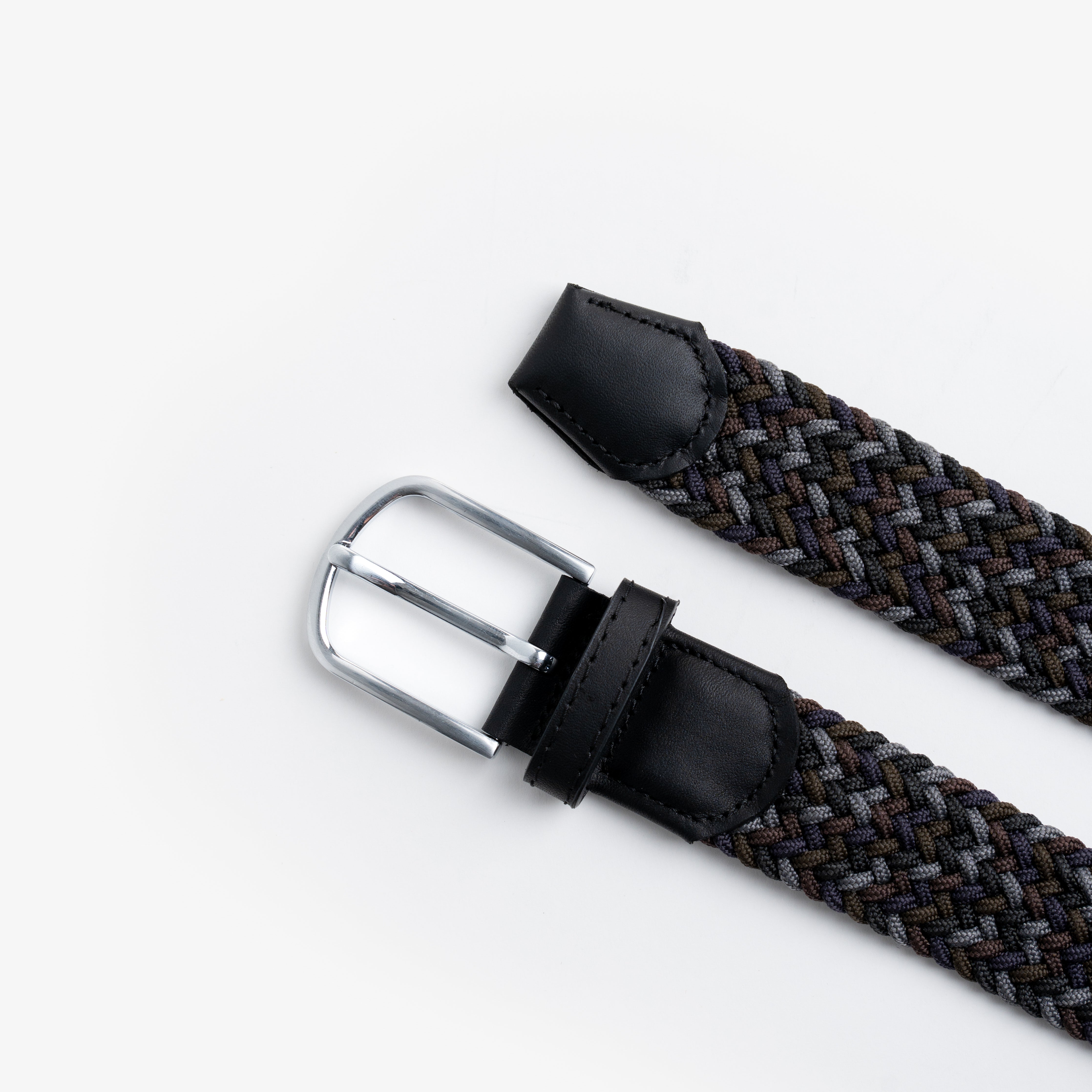 Black & Grey Braided Belt