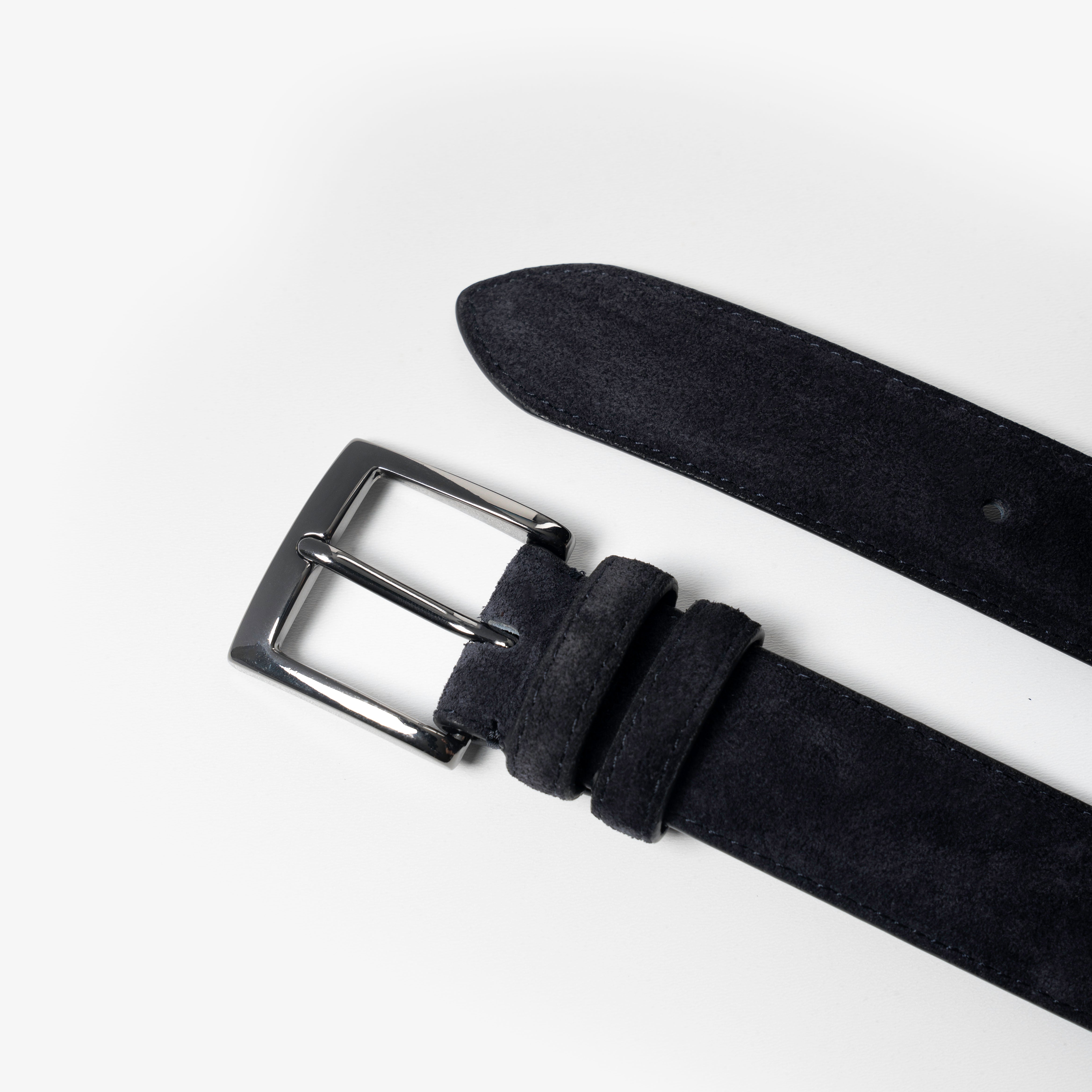 Dark Blue Suede Belt